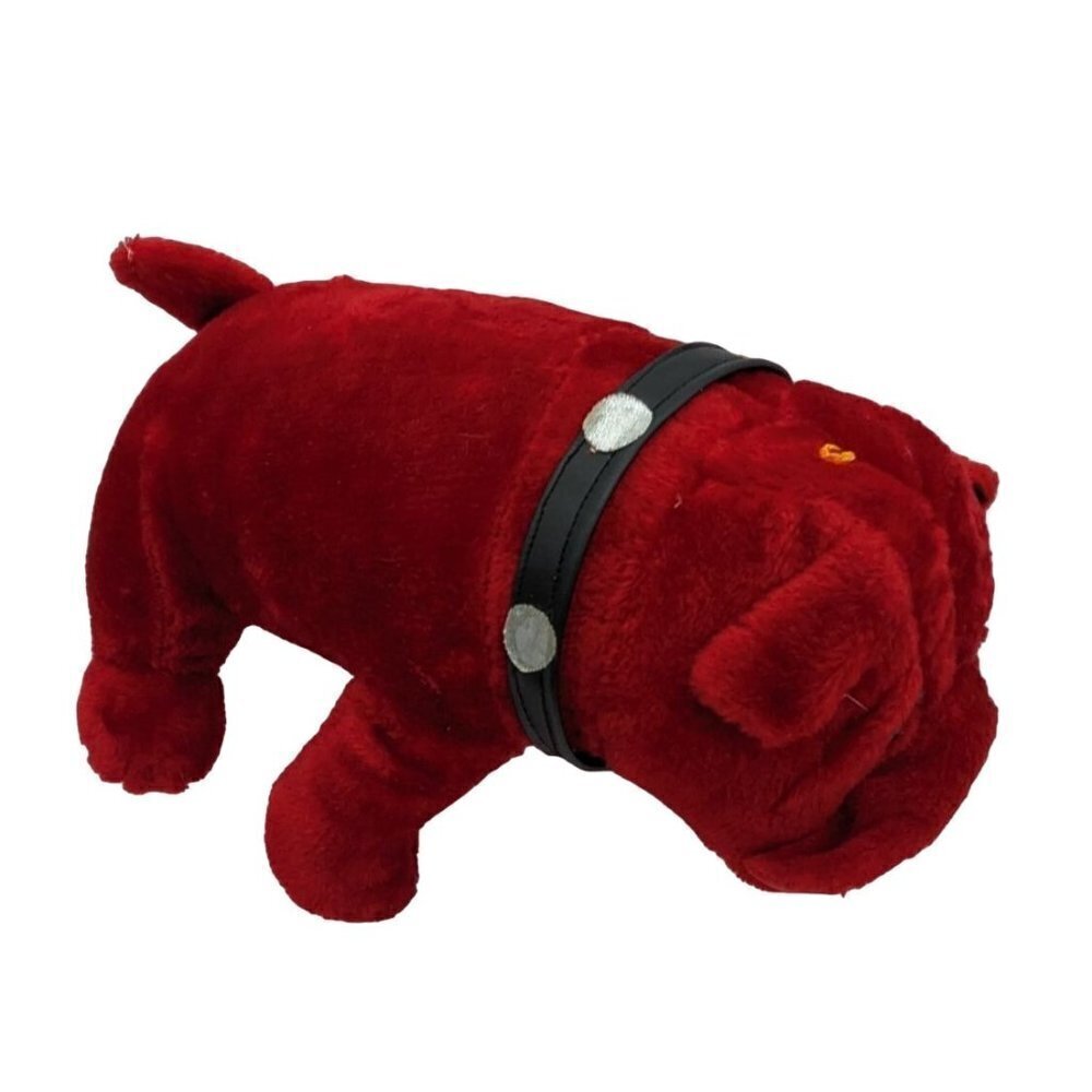 Vintage NANCo 1996‎ Red Bulldog Plush Stuffed Animal Hard Style Carnival 14"